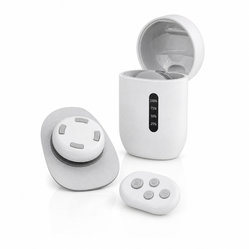 EMS Wireless Pain Reliever with charging case and remote