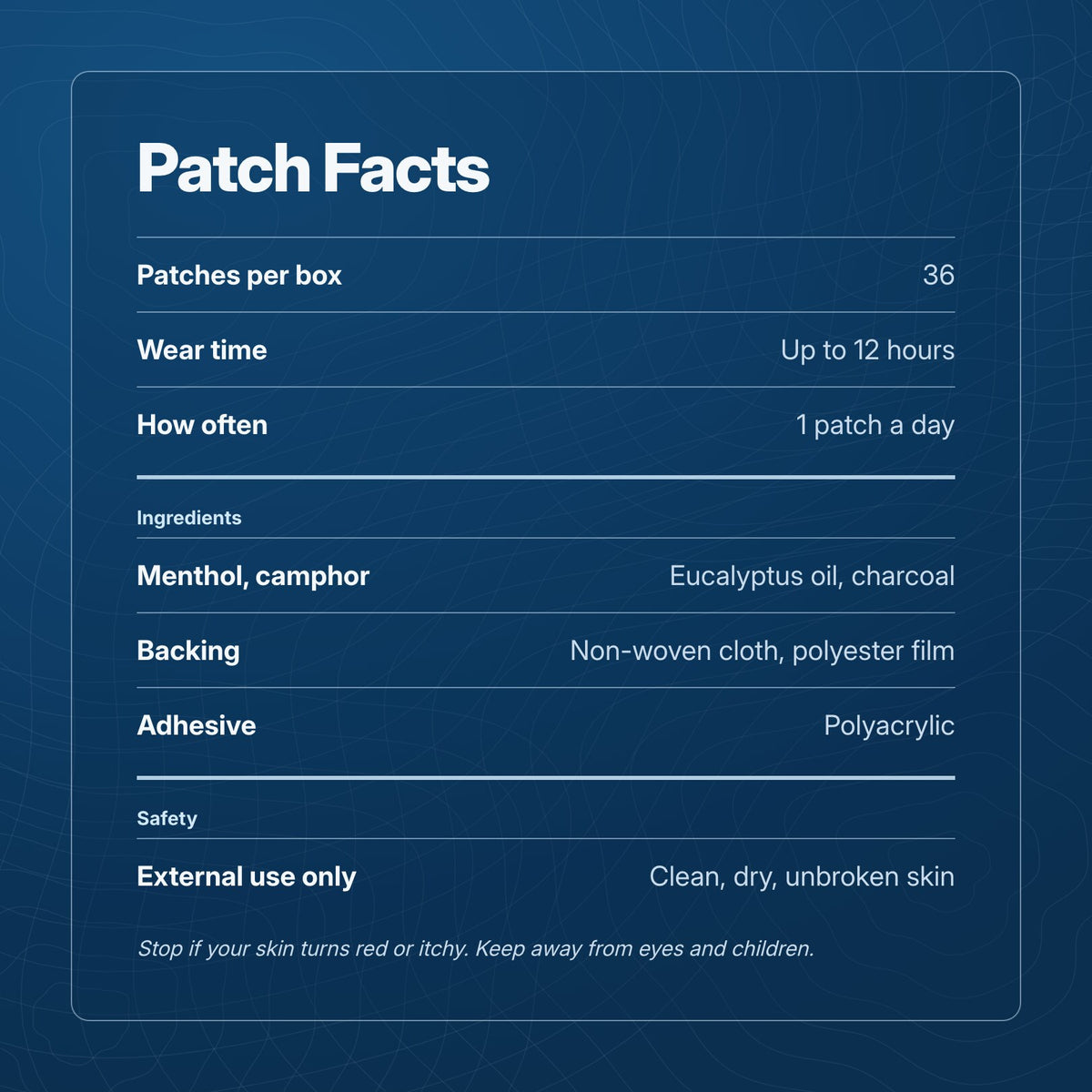 Knee Warming Patches